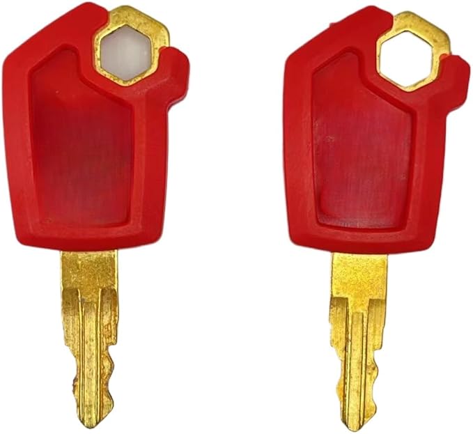 2PCS Heavy-Duty Equipment Keys, 5P-8500 5P8500,Black/Yellow/Red, Gold-Plated Metal