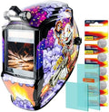 TRQWH Welding Helmet Auto Darkening Large Viewing True Color Solar Powered Welding Mask with 4 Arc Sensor Adjustable Wide Shade Range 4~5-8/9-13 Welder Mask with Grinding