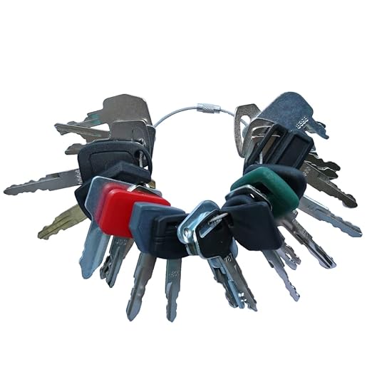 25 Heavy Equipment Construction Ignition Key Set Fit for Caterpillar Case JJD Komatsu Kubota Yanmar Daewoo Hyster Takeuchi Ford New Holland and More