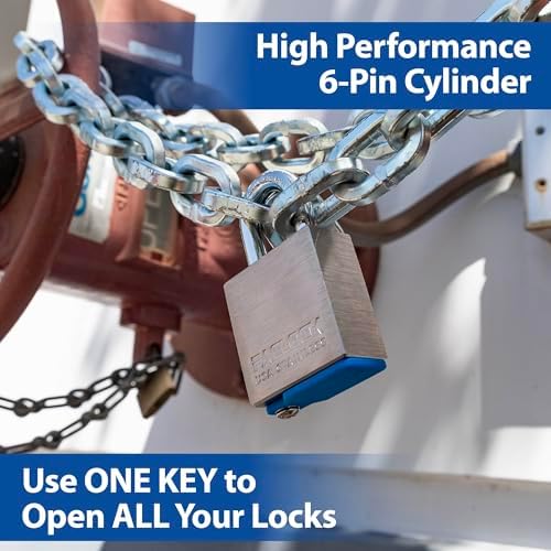 PACLOCK's 3-Series Padlock, UCS, 3/8" Diameter Hard. Stainless Steel Shackle, 1-3/16" Tall, High Performance 6-Pin Cylinder, One Lock Keyed to a Number U-Pick! w/ 2 Keys, 304 Stainless Steel