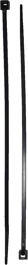 Standard Black 6" Inch Cable Zip Ties 18 Pounds Tensile Strength UV Resistant Wire Wrap - 100 Pack - Made in USA