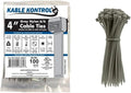 Kable Kontrol Gray Zip Ties 4 Inch 100 Pcs, 18 Lbs Tensile Strength, Self-locking Nylon Colored Cable Ties Wire Wraps for Indoor or Outdoor Use