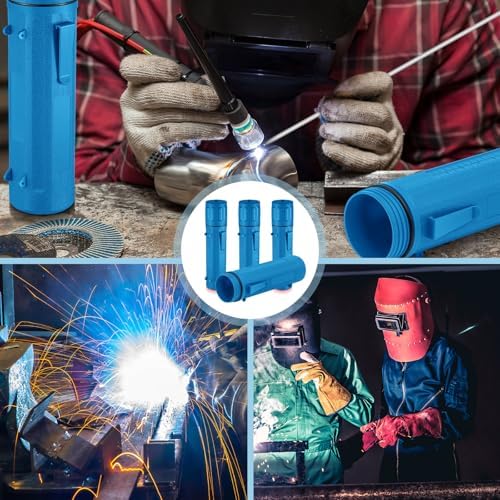 Zonon 8 Pcs Welding Rod Holder Stick Welding Electrode Rod Storage Tube 14 Inch Rod Storage Container Airproof Welding Rod Holder Waterproof Storage Canister for Welding Rod (Blue)