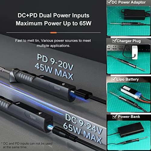 Original TS101 Upgraded from TS100 Type C PD DC Programmable 50-400℃ Temperature Adjustable Pocket-size Portable Soldering Iron for Field Repair (NO POWER SUPPLY)