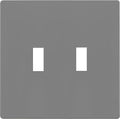 ENERLITES Screwless Double Toggle Switch Wall Plate, Child Safe Dual Light Switch Cover, Standard Size 2-Gang 4.68" x 4.73", Unbreakable Polycarbonate Thermoplastic, UL Listed, SI8812-GY, Glossy, Gray