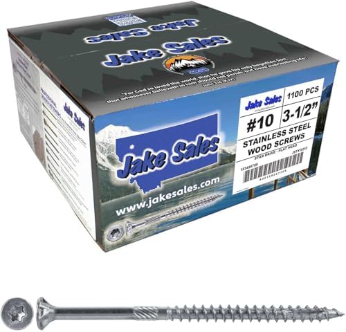 #10 x 3-1/2" Silver Star Stainless Steel Wood Screw Torx/Star Drive Head - Grade 305 Stainless Steel Torx/Star Drive Wood Screws - (Full Box - 1,100 Approx. Screw Count)