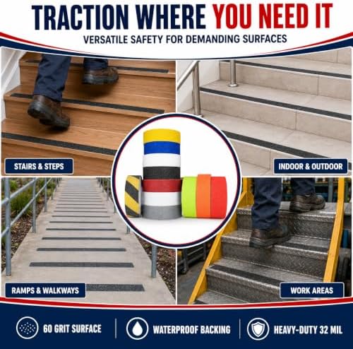 GGR Supplies NST-20C Gray Non-Skid Tape, 4 Inch x 60 Ft