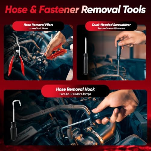 Sakerplus Hose Clamp Pliers Set, Long Reach Automotive Clamp Removal Kit