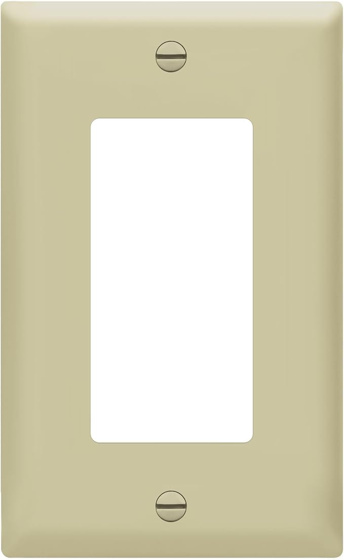 ENERLITES Decorator Light Switch or Receptacle Outlet Wall Plate, Gloss Finish, Size 1-Gang 4.50" x 2.76", Unbreakable Polycarbonate Thermoplastic, UL Listed, 8831-I, Ivory