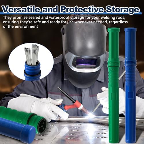 Tandefio 4 Pcs Welding Rod Storage Tube 40 Inch Tig Rod Holder, Green, Blue