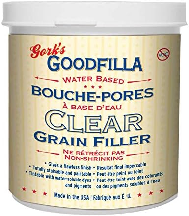 Clear Water-Based Grain & Pore Filler - 1 Gallon By Goodfilla | Innovative & | Compliments All Woodworking Finishing Products | Paintable, Stainable, Sandable & Quick Drying