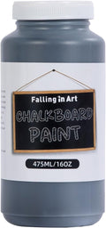 Falling in Art Chalkboard Paint, 16 Oz Black Chalkboard Paint Use on Walls, Doors, Paper, Wood, Ideal for Decorations and DIY Projects