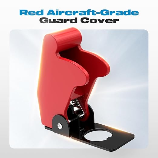 Toggle Switch, Malictele 12V 20A Safety Cover ON/Off Toggle Switch SPST 2Pin 12VDC/120VAC Heavy Duty Toggle Rocker Switch with Red Aircraft Covered for Automotive/UTV/Trucks