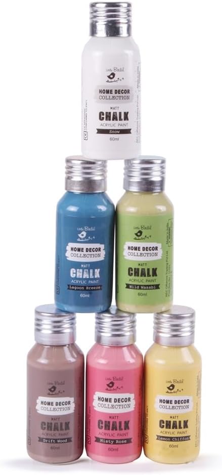 Little Birdie Chalk Paint Set - Matte Acrylic Painting Supplies for DIY Crafts, Furniture, Indoor Outdoor - Multisurface, Non Toxic, 60mL Bottles, Country Side