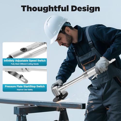 1/4" Air Angle Edge Die Grinder Cutter Polisher Air Tools 18000 RPM Long Handle Pneumatic Cutting Machine Grinding