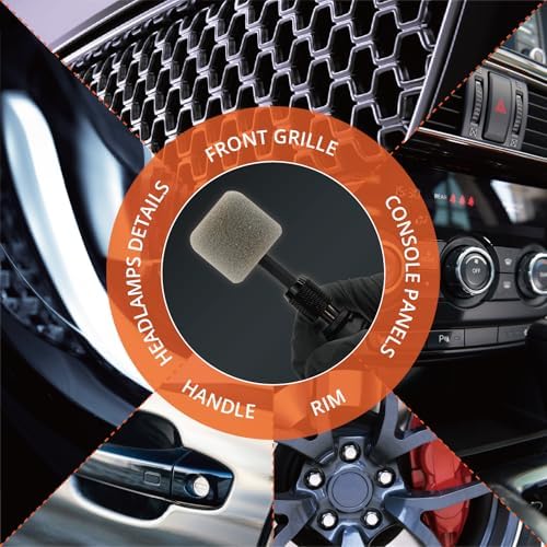 SPTA Gray Light Cut & Fnish Pad, 5Pcs Cylinder Flexible Shaft Mini Polishing Pad Set Perfectly Tailored for Small Area, Polishing Door Handle Recesses, Radiator Grilles, Rims, and Interiors -PT110-5