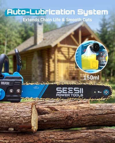 SEESII 40V 16-Inch Cordless Electric Chainsaw,2000W Brushless Chain Saw