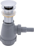Ambassador Marine - 1 3/4 inch Drain, Touch Trap Sink Drain - with Cover - no Overflow, 3/4 inch & 1 inch Hose Barb - Chrome - V03-0708-CP-W