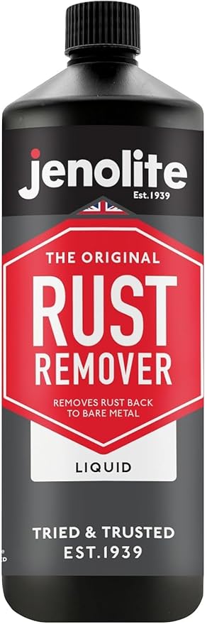 JENOLITE Original Rust Remover for Metal - Fast Acting Liquid - Industrial Strength, Removes Rust Back to Bare Metal - 1 Liter (33.8 fl oz)