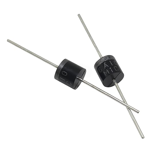 50PCS 6A10 Rectifier Diode 6A 1000V Schottky Axial Switching Diodes 6 Amp 1000 Volt Doorbell Dioden R-6 Package Applicable DIY Maintenance Teaching Experiment