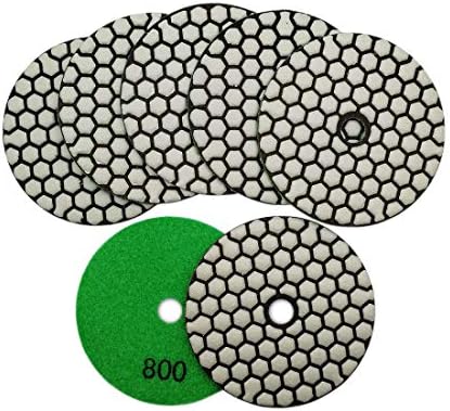 SHDIATOOL 4Inch Dry Diamond Polishing Pads 7PCS 800 Grit for Granite Marble