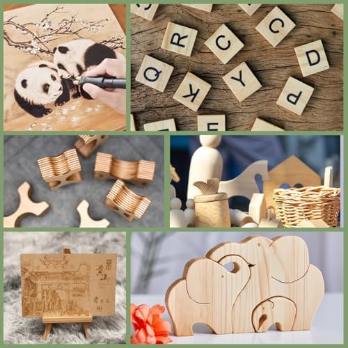 60 Pack Basswood Sheets 12x12x1/8 Inch for Crafts，Unfinished Wood for Laser Cutting & Engraving，Wood Burining，Plywood for Architectural Models.