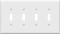 ENERLITES Toggle Light Switch Wall Plate, 4-Gang 4.88" x 8.58", Mid-Size, UL Listed, 8814M-W, White