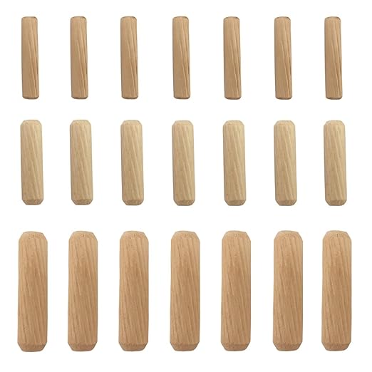 Medsuo 21pcs Wooden Dowels Assorted M6 M8 M10 Hard Wood Grooved Plugs Furniture Woodwork Pin Craft for Grooved, Craft, DIY, Carpentry (6mm 8mm 10mm)