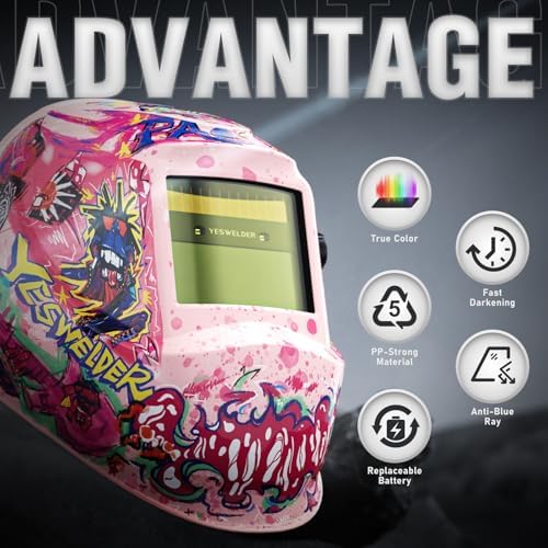 YESWELDER Auto Darkening Welding Helmet 1/1/1/1 True Color, LYG-L600A