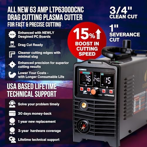 LTP6300D 63A Drag-Cut Pilot Arc Plasma Cutter 110V/220V