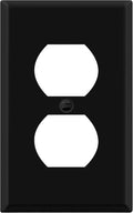 ENERLITES Duplex Receptacle Metal Wall Plate, Outlet Cover, Corrosion Resistant, Standard Size 1-Gang 4.50" x 2.76", Powder Coated Stamped Steel, 7721-BM, Black Matte