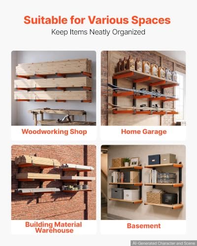 VEVOR Lumber Rack, 3-Tier 4-Pack 110 lbs per Tier, Foldable Wood Storage