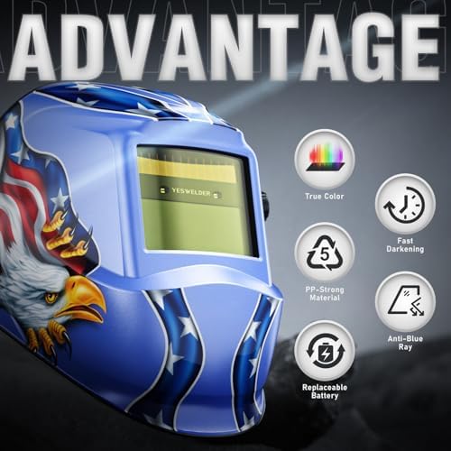 YESWELDER Auto Darkening Welding Helmet 1/1/1/1 True Color, LYG-L600A