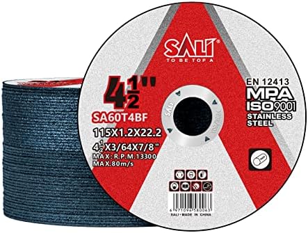 SALI 50 Pack Cut Off Wheel 4 1/2 Inch Cutting Wheels 4-1/2" x 3/64" x 7/8" Professional Cutting Stainless Steel, Angle Grinder Cutting Wheel,Cutting Discs with Aggressive Cutting Upgrade (4.5in, 50)