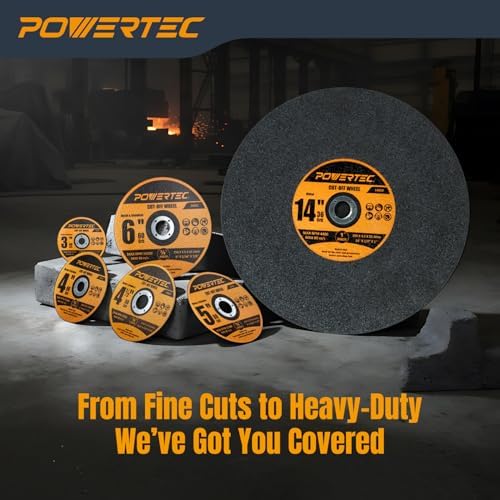 POWERTEC 4-1/2" Cut-Off Wheels, 50 PK, 7/8" Arbor (14019-P2)