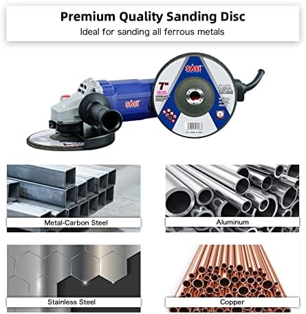 Sali 10 Pack Flap Disc 60 Grit 7" x 7/8-Inch Sanding Disc Bevel Type #29 Premium and Industrial Grade Angle Grinder Grinding Wheel High Performance Edge Grinding
