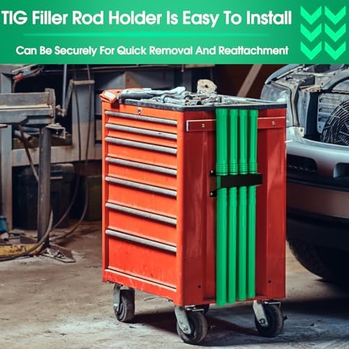 DoubleFill 5 Pcs Welding Rod Storage Set 4 Slot Tig Welding Filler Rod Holder with 4 Pcs 40 Inch Tungsten Electrode Storage Tubes Wall Mount Organizer Welder Tools Supplies