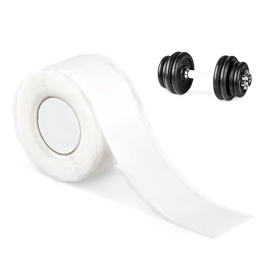 White 9.8 Ft Silicone Grip Tape for Handles, Waterproof Self Fusing Silicone Tape, Water Hose Repair Tape for Pull Up Bars, Dumbbells, Sports Gym Equipment, Tools, Baseball Bat