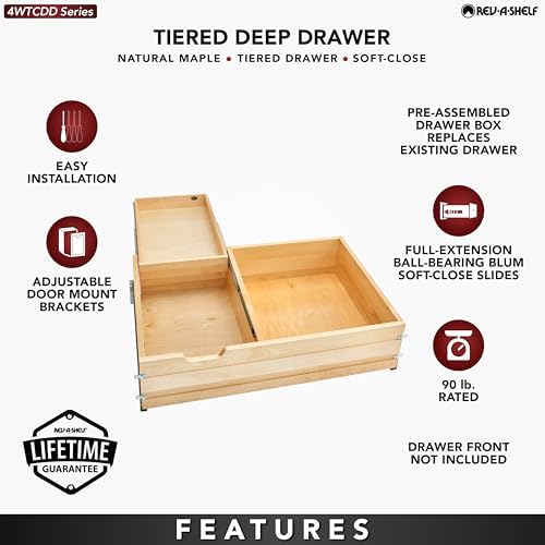 Rev-A-Shelf Replacement Deep Drawer System, Min Opening of 33" W