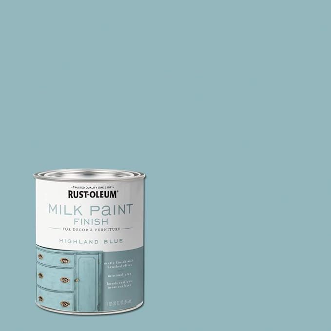 Rust-Oleum 331050-2PK Milk Paint Finish, Quart, Highland Blue, (Pack of 2)