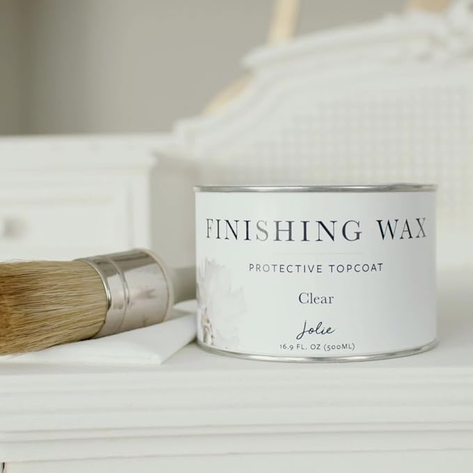 Clear Finishing Wax – Protective Topcoat for Chalk Style Furniture Paint, Raw or Stained Wood, Odor-Free, 500ml [Jolie]