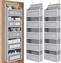 JARLINK Over the Door Organizer for Pantry, Bathroom, 5 Shelf Grey, 2 Pack