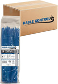 Kable Kontrol Cable Zip Ties, 14 Inch, 6000 Pcs, 50lbs Test, Blue | Nylon Plastic, Self Locking, UL Listed, Indoor Use