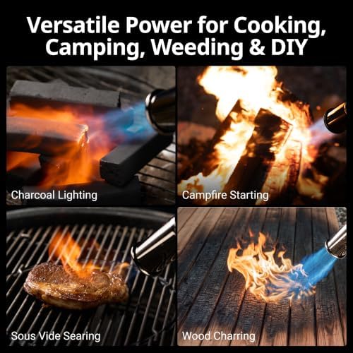 Propane Torch Gun, One-Touch Max Fire, Safety Lock, Royal Purple