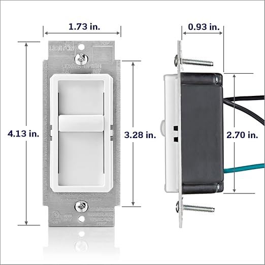Leviton SureSlide Dimmer Switch for Dimmable LED, Halogen and Incandescent Bulbs, 6672-1LI, Ivory
