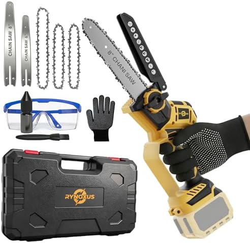Mini Chainsaw for Dewalt Battery 20V MAX, 8-Inch and 6-Inch 2-IN-1 Cordless Electric Chain saw with 800W Brushless Motor and Auto-Oiler, Garden Tool for Woodworkers, Campers(Tools only)