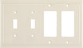 Henne Bery Modern Edge Decorative Wall Plate Switch Plate Outlet Cover, Durable Solid Zinc Alloy (Double Toggle/Double Decorator, Light Almond)