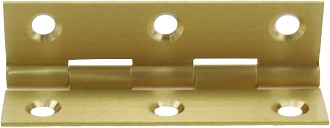 Mcredy 4 Pcs 2.5 Inch Brass Cabinet Hinges Gold Butt Hinge Wooden Box Door Hinges with Screws for DIY Crafts Projects