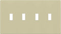 ENERLITES Screwless Quadruple Toggle Switch Wall Plate, Child Safe Light Switch Cover, Standard Size 4-Gang 4.68" x 8.38", Unbreakable Polycarbonate Thermoplastic, UL Listed, SI8814-I, Glossy, Ivory