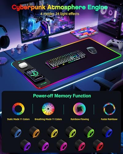 Magnetic Wireless Charging Mouse Pad Gaming, 31.5"x15.8" Large Desk Mat